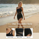 Mesh Patchwork One-Piece Swimsuit