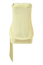 Yellow Eyelet Bodycon Mini Dress