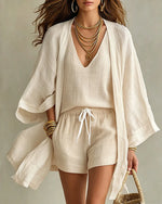 Cotton Linen Three-Piece Vacation Set