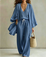 Cotton Linen Three-Piece Vacation Set