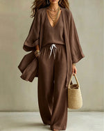 Cotton Linen Three-Piece Vacation Set