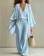 Cotton Linen Three-Piece Vacation Set