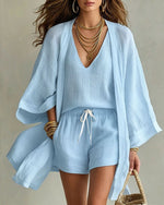 Cotton Linen Three-Piece Vacation Set