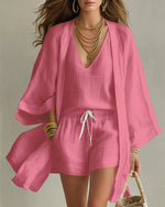 Cotton Linen Three-Piece Vacation Set
