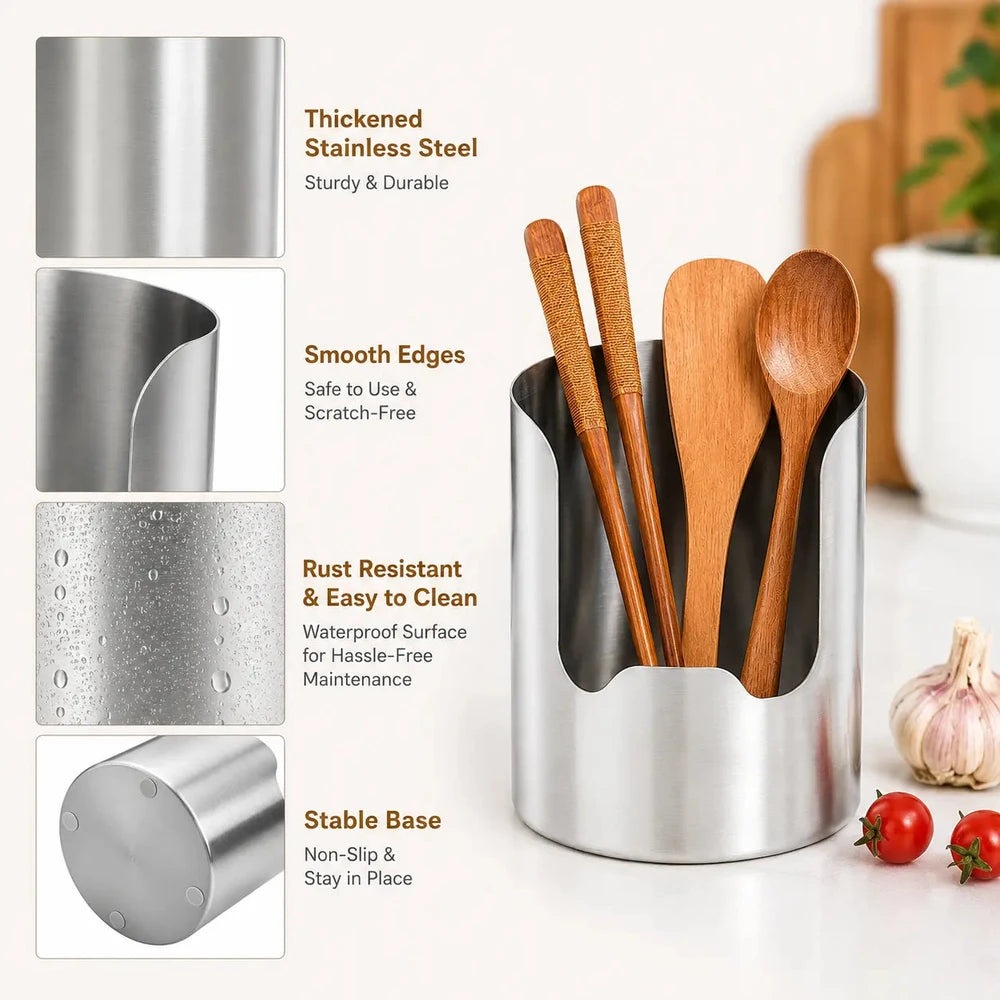 Stainless Steel Utensil Holder(Buy One Get One Free)