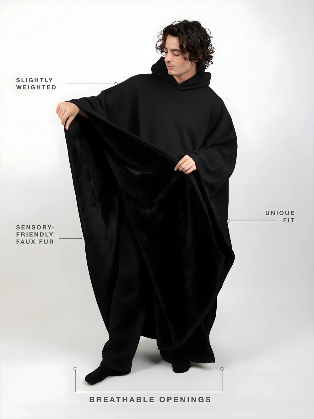 Weighted Faux-Fur Comfort Cloak