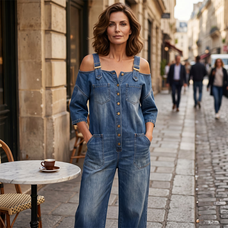 👗 Loose Fit Wide-Leg Overall Jumpsuit with Pockets – Effortless Comfort & Style ✨
