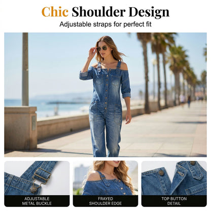👗 Loose Fit Wide-Leg Overall Jumpsuit with Pockets – Effortless Comfort & Style ✨