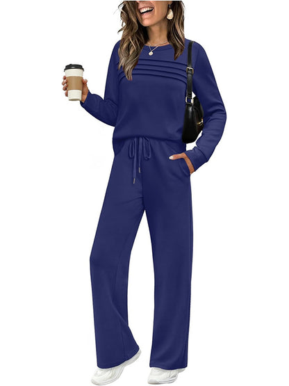 🥳💞50K+ SOLD⏳Limited-time 60% off⏰Women's Crew Neck Top & Drawstring Pants Set👚👖