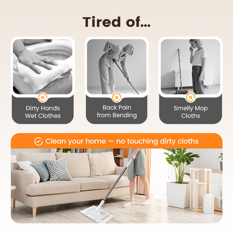 🏆 LAST DAY! 70% OFF 🌿💦 Disposable dust mop with 4 reusable covers 🧹✨