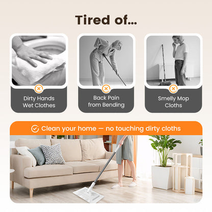 🏆 LAST DAY! 70% OFF 🌿💦 Disposable dust mop with 4 reusable covers 🧹✨