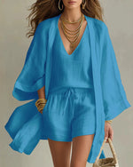 Cotton Linen Three-Piece Vacation Set
