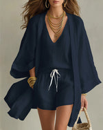 Cotton Linen Three-Piece Vacation Set