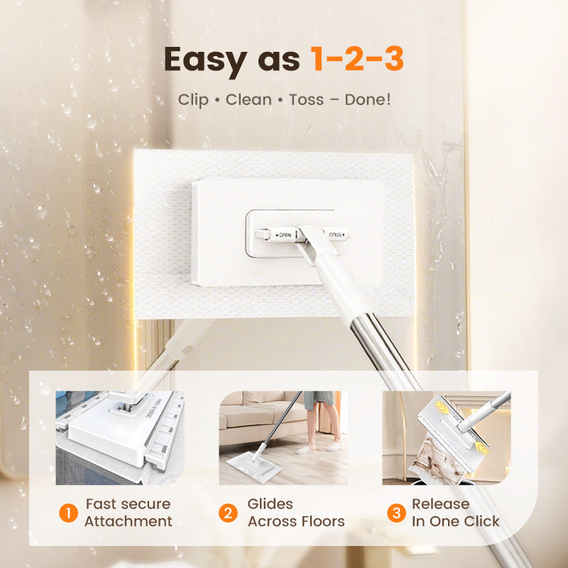 🏆 LAST DAY! 70% OFF 🌿💦 Disposable dust mop with 4 reusable covers 🧹✨
