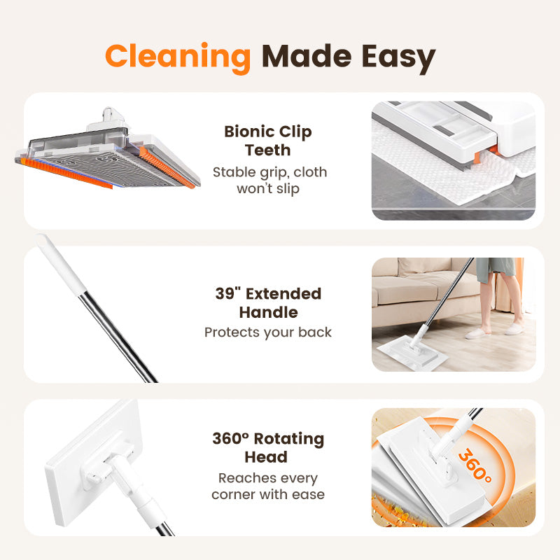 🏆 LAST DAY! 70% OFF 🌿💦 Disposable dust mop with 4 reusable covers 🧹✨