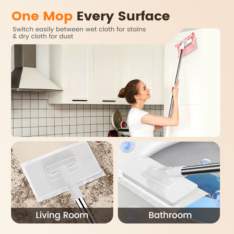🏆 LAST DAY! 70% OFF 🌿💦 Disposable dust mop with 4 reusable covers 🧹✨