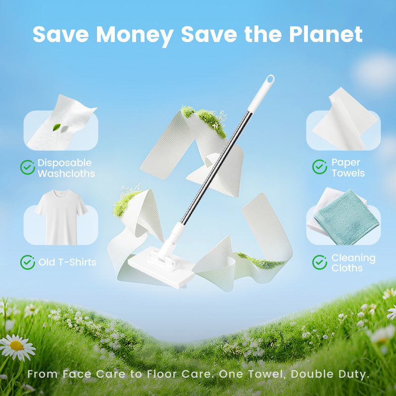 🏆 LAST DAY! 70% OFF 🌿💦 Disposable dust mop with 4 reusable covers 🧹✨