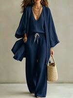Cotton Linen Three-Piece Vacation Set