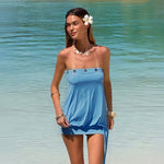 Yellow Eyelet Bodycon Mini Dress