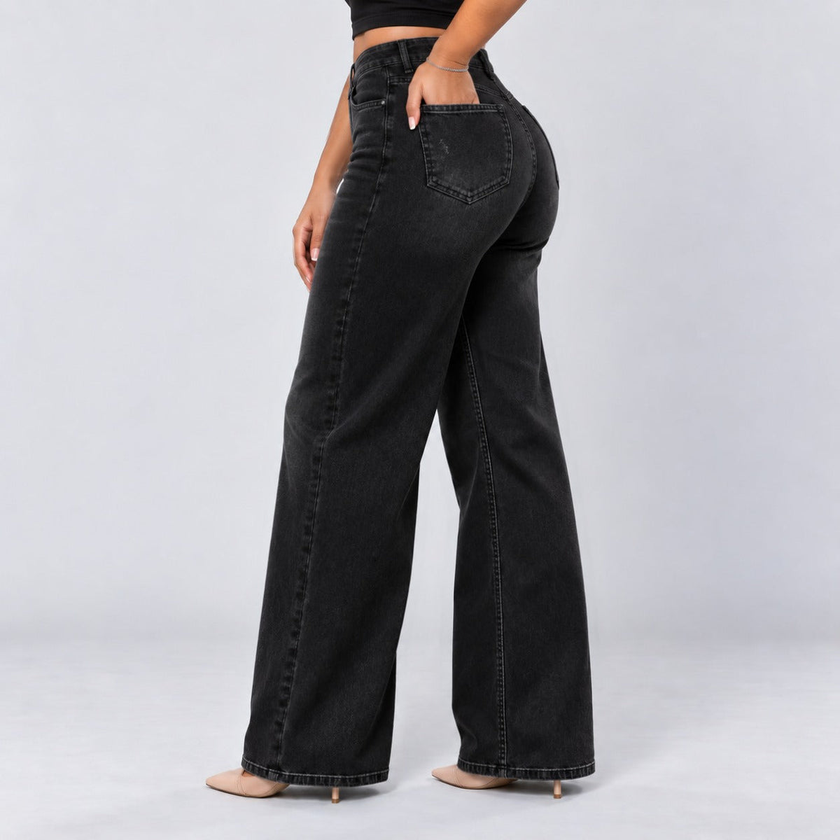 BootyLift™ BBL Mid-Low Rise Stretch Wide-Leg Jeans