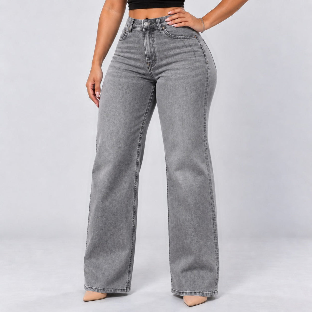 BootyLift™ BBL Mid-Low Rise Stretch Wide-Leg Jeans