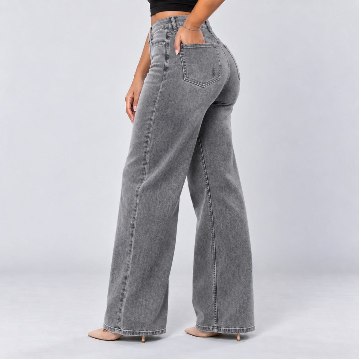 BootyLift™ BBL Mid-Low Rise Stretch Wide-Leg Jeans