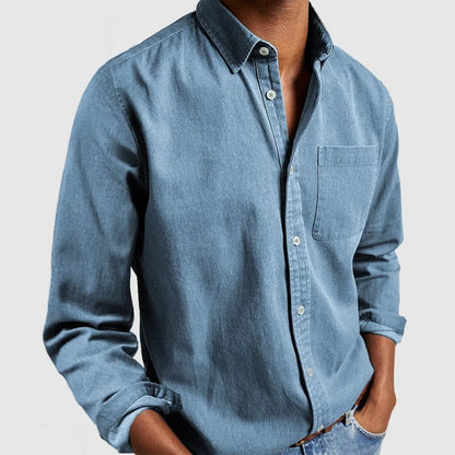 Men’s Vintage Long Sleeve Button-Down Shirt
