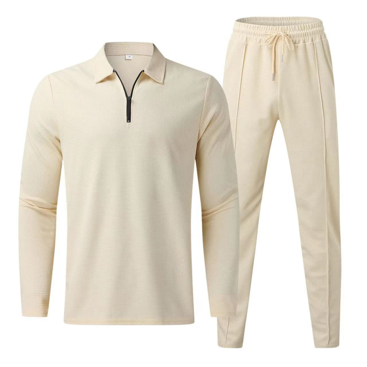 Men's Waffle Knit 2-Piece Casual Sports Set