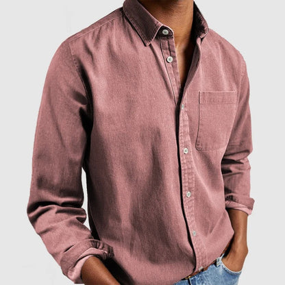 Men’s Vintage Long Sleeve Button-Down Shirt