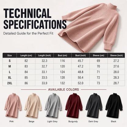 🥳AUTUMN HOT SALE 50% OFF!🥳🍂50K+ SOLD!💥Women's Cozy Turtleneck Knit Sweater Dress